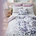 thumbnail image 3 of Regency Heights Full Size Comforter Set with Sheets, 9-Piece Floral Print Bed in a Bag Full, Plum Bedding Comforter Set with Bed Sheets and Side Pocket, 3 of 10