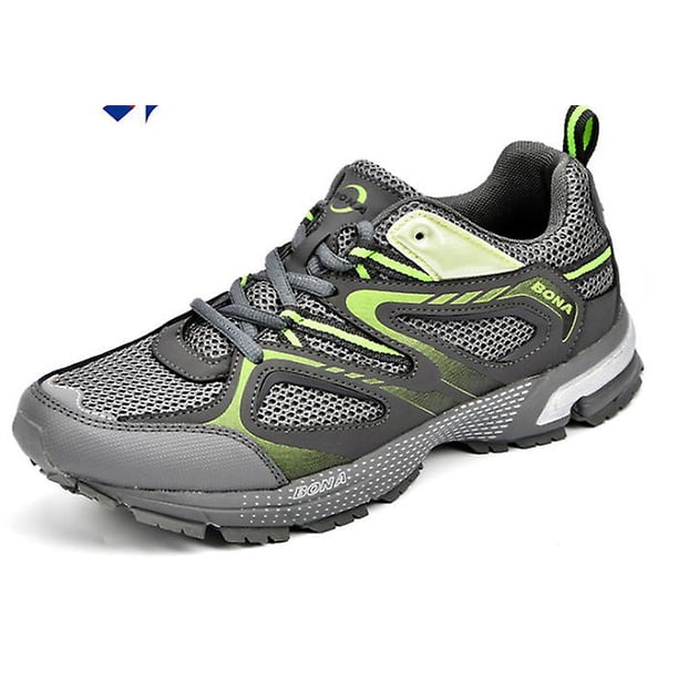 Recién llegado, estilo clásico, zapatos para correr para hombre, zapatos deportivos de malla con división de vaca para hombre, zapatos para correr al aire libre con cordones, envío gratis45