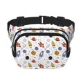 thumbnail image 1 of Fotbe Rocket Planets Cangurera Cuadrada con Estampado de Doble Capa, Bolsa de Cintura Ajustable Mini para Hombres y Mujeres, 1 of 9