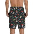 thumbnail image 3 of Kdxio Forest Flora and Insects Print Mens Sleep Shorts Bottoms Soft Comfy Pajama Wear Pants with Drawstring Pockets, 3 of 7