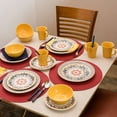 thumbnail image 4 of Floreal 16-Piece Modern Orange&Yellow Earthenware Dinnerware Set(Service for 4), 4 of 10