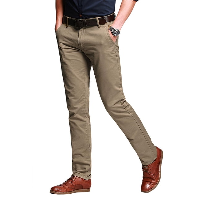 Pantalón casual slim fit elástico para hombre Match color caqui talla 36