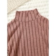 thumbnail image 5 of Mikrdoo 4-Pack Rib Knit Girls Tops - Long Sleeve Solid Color Mock Neck Shirts - Gray/Apricot/Pale pinkish pink, 5 of 10