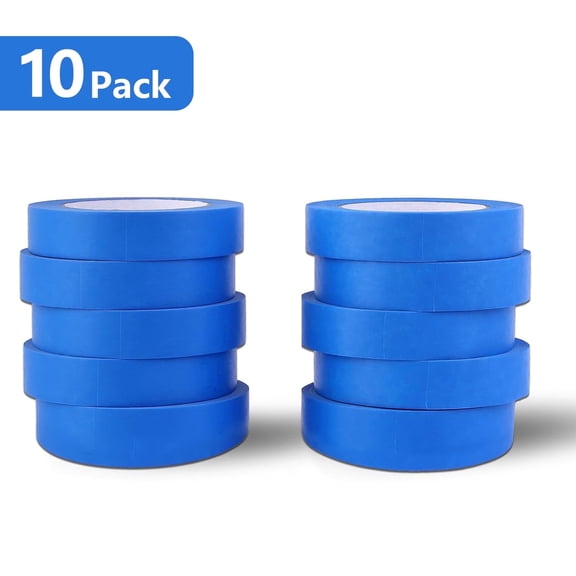 Minorsun Painter Tape Blue 10 Rolls, 1 inch x 55 Yd Masking Tape Paint Tape for Sharp Lines Auto, Walls DIY Painting Easy Removal, 550 Yards Total