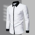 thumbnail image 2 of NOLDARES Mens Business Dress Shirts Long Sleeve Casual Button Up Shirt Formal Collar Contrast Shirt for Men Wedding(White,XXL), 2 of 4