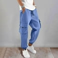 thumbnail image 4 of Cargo Pants for Men 2025 Drawstring Workout Running Sweatpants Joggers with Pockets Mens Casual Pants Trousers, 4 of 8