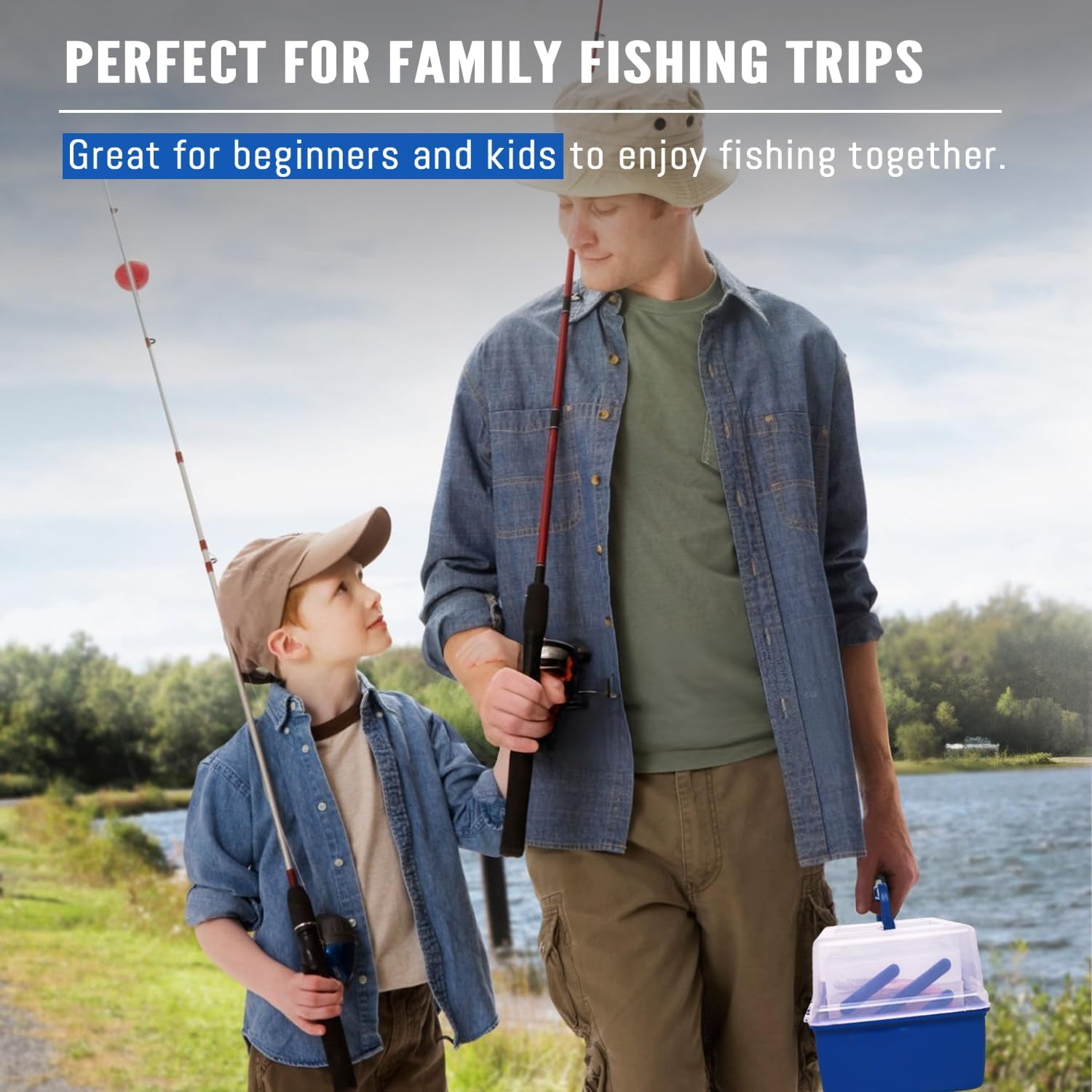 Vipfish 448PCS Fishing Tackle Box Kit with Tackle Included, 3-Layer Tackle Box Bass Lure Set,Gift for Fishingmen