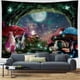thumbnail image 5 of Mushroom Castle Tapiz Galaxy Moon Stars Tapiz Bosque misterioso Árbol Tapiz Fantasía Cuento de hadas Tapiz Colgante de pared para dormitorio Adepaton CZJJ-ST38-1, 5 of 6