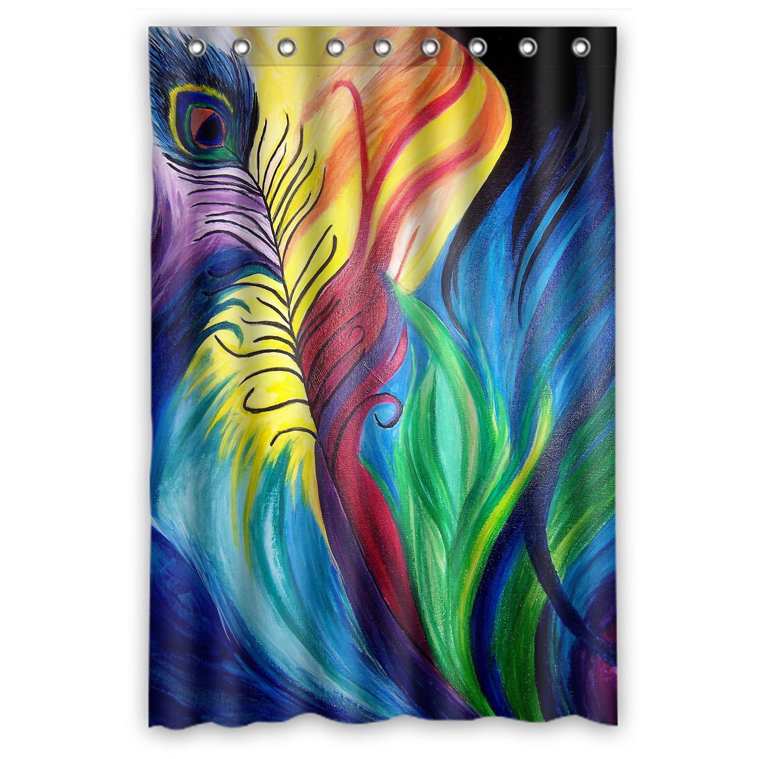 ZKGK Peacock Feathers Waterproof Shower Curtain Bathroom Decor Sets