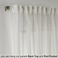 thumbnail image 6 of 3S Brother's Ecru Sheer Home Decorative Set of 2 Panels Faux Silk Crap Chiffon Fabric Window Curtains Hanging Back Tap & Rod Pocket Custom Made 5-30 Ft Long - Made in Turkey (52"W x 156"L) Each, 6 of 6
