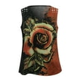 thumbnail image 3 of T Shirts for Women Casual Tops Summer Floral Multicolor Rose Print Sleeveless Tank Vest Tee Shirt Top, 3 of 5