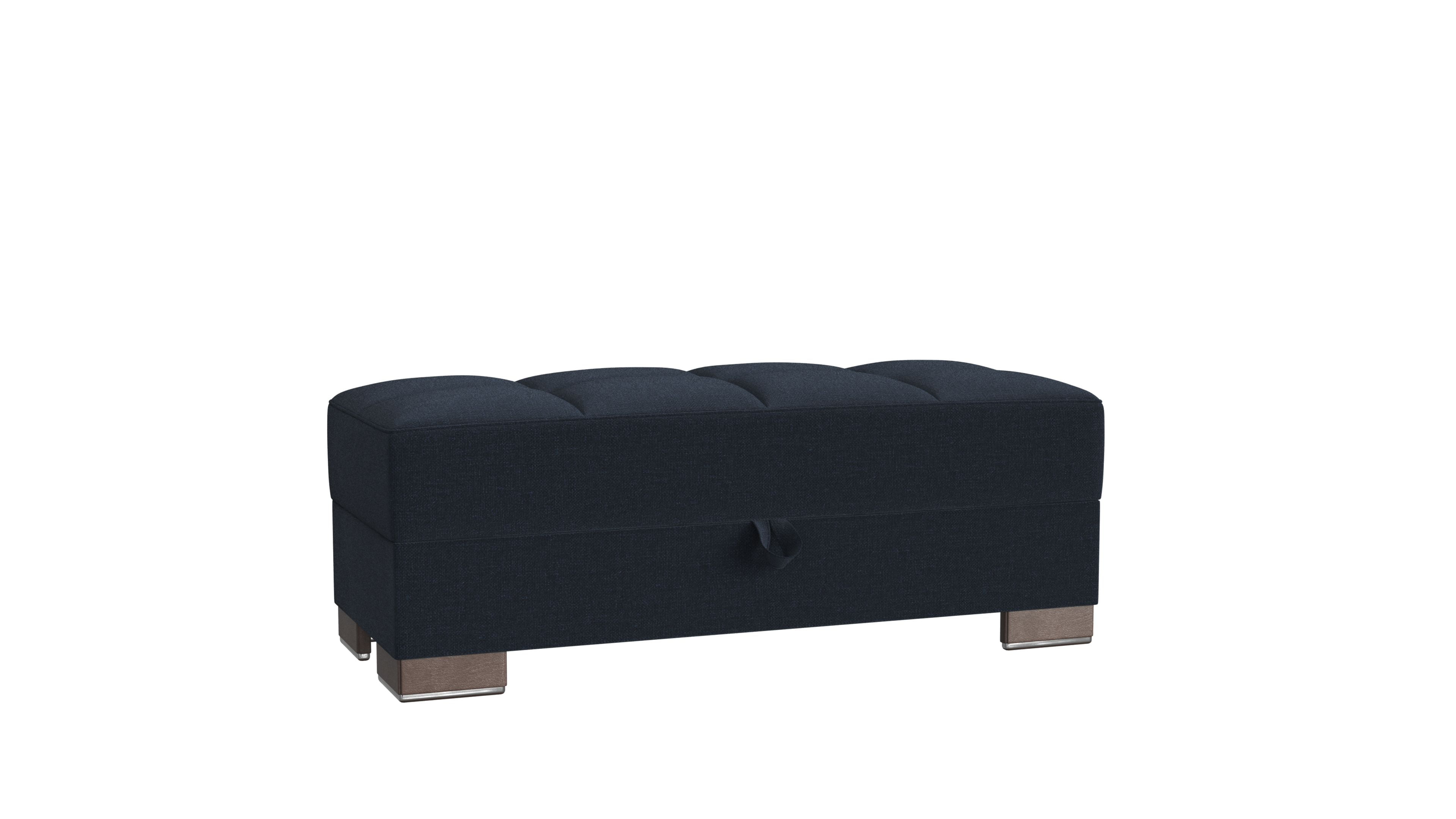 Ottomanson Origins X Upholstered Storage Ottoman, Dark Blue