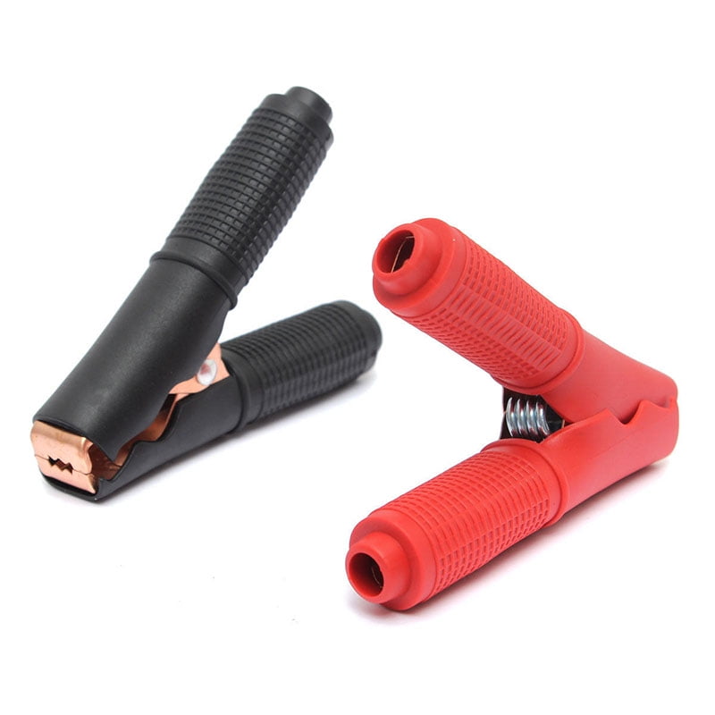 2pcs Red Black Clips Copper Plated Alligator Battery Charger Test Clamp Tool Set