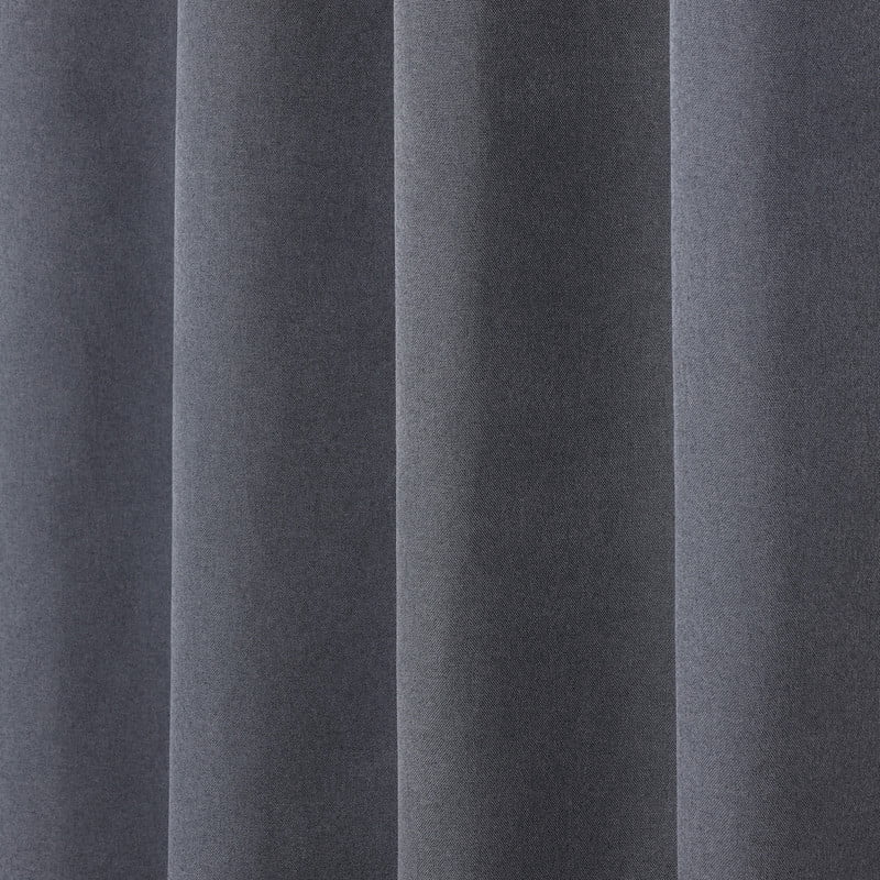 Superior Neal 100% Blackout Curtains Set of 2, Grommet Curtain Pannel Pair, Charconal, 52"W x 63"L
