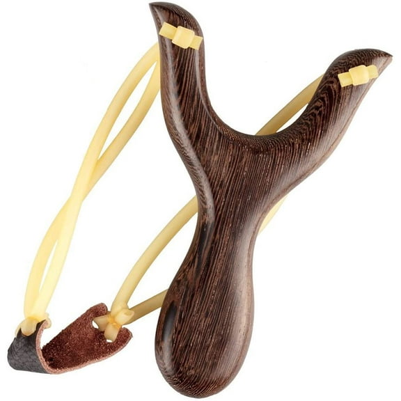 Roofei Wooden Slingshot Classic Aiming Catapult Toy for Outdoor Hunting
