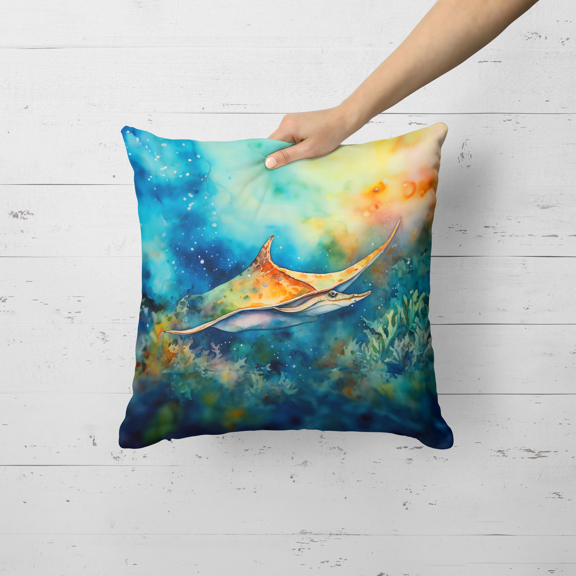 Sting Ray Throw Pillow 18 in x 18 in