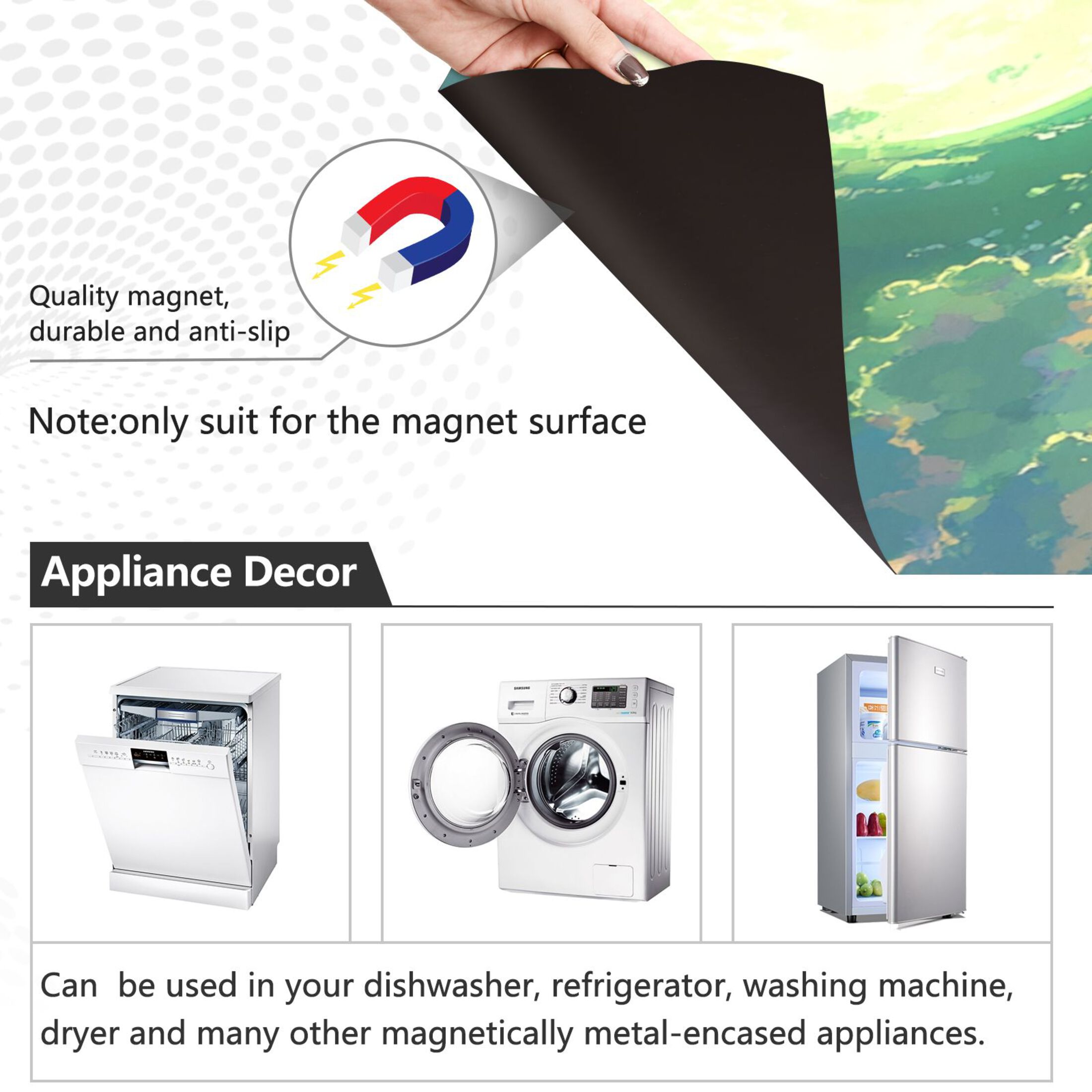 Dishwasher Magnetic Sticker 23x26 Inch Refrigerator Magnetic Sticker Washing Machine Magnetic Sticker Kitchen Panel Magnetic Sticker Home Decor Appreciate The Moon