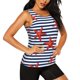 thumbnail image 2 of Balery Starfish Navy Blue Stripe Camiseta sin mangas estampada ligera para mujer, tops de entrenamiento sin mangas, camisetas de yoga transpirables de secado rápido.-X-Large, 2 of 7