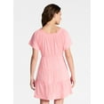 thumbnail image 4 of Time and Tru Women's Tiered Cotton Mini Dress with Flutter Sleeves, Sizes XS-XXXL, 4 of 6