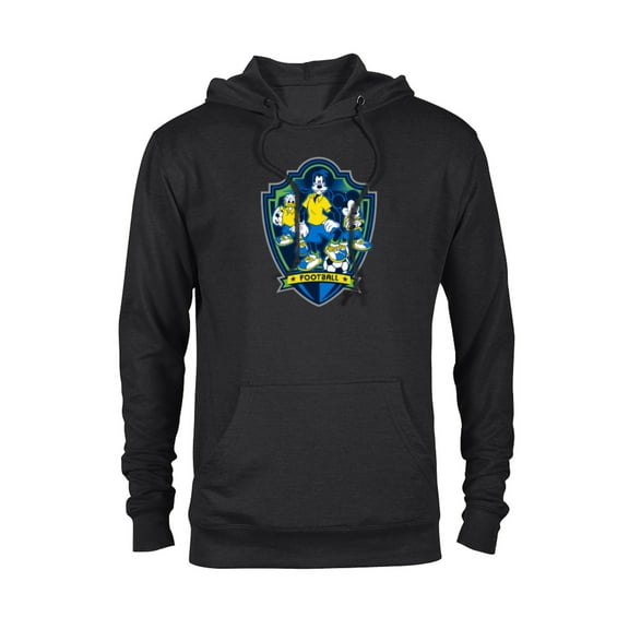 Disney Mickey Mouse Donald and Goofy Sports Football Soccer - Pullover Hoodie for Adults - Customized-Black