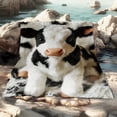 thumbnail image 5 of 1pc Cow Print Flannel Blanket Soft Warm Fiber Thick All Season Cozy Throw for Sofa Bed & Travel Machine Washable Ideal Gift for Home & Friends, 5 of 7