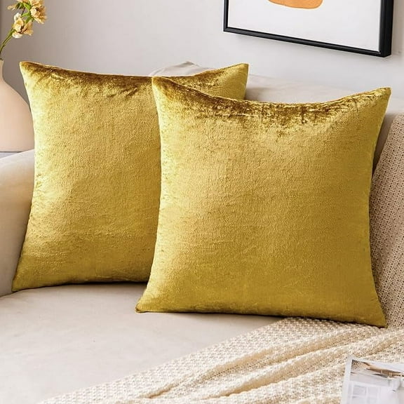 Nmkwnr Pack of 2 Soft Velvet Throw Pillow Covers Decorative Square Pillowcase Solid Cushion Case for Sofa Bedroom Chair Car, 22x22inch