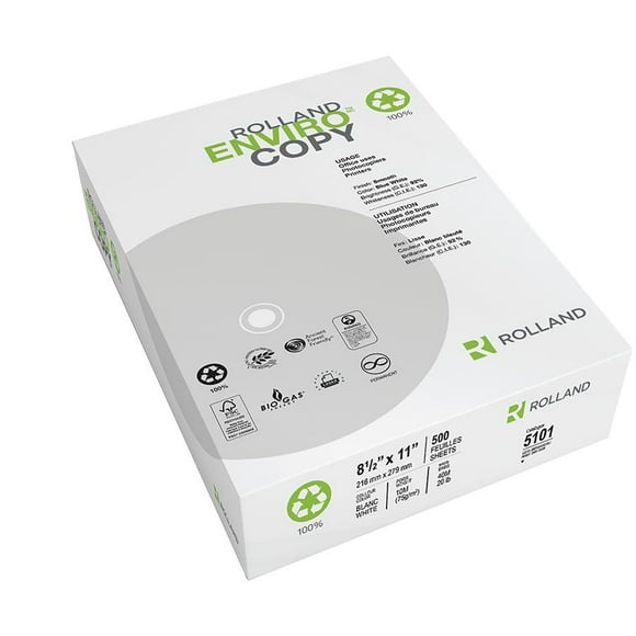 Rolland 5101 Papier Multifonction Enviro Copy a) 8-1/2 x 11 (Taille Lettre) (Lot de 500)