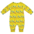thumbnail image 2 of Looney Tunes Tweety Baby Long Sleeve Footless, Infant Playsuit Romper Jumpsuits for Boys Girls, 2 of 8