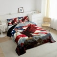 thumbnail image 3 of Feelyou Kawaii Eagle Child Queen Comforter Set, Independence Day Bedding Sets, Retro American Flag Reversible Bedding Comforter Set, Breathable Home Decor, 3-Piece, 3 of 8
