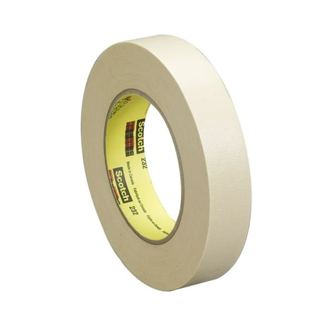Scotch 232 High Performance Masking Tape, 3 Inch Core, 1 Inch X 60 Yards, Tan