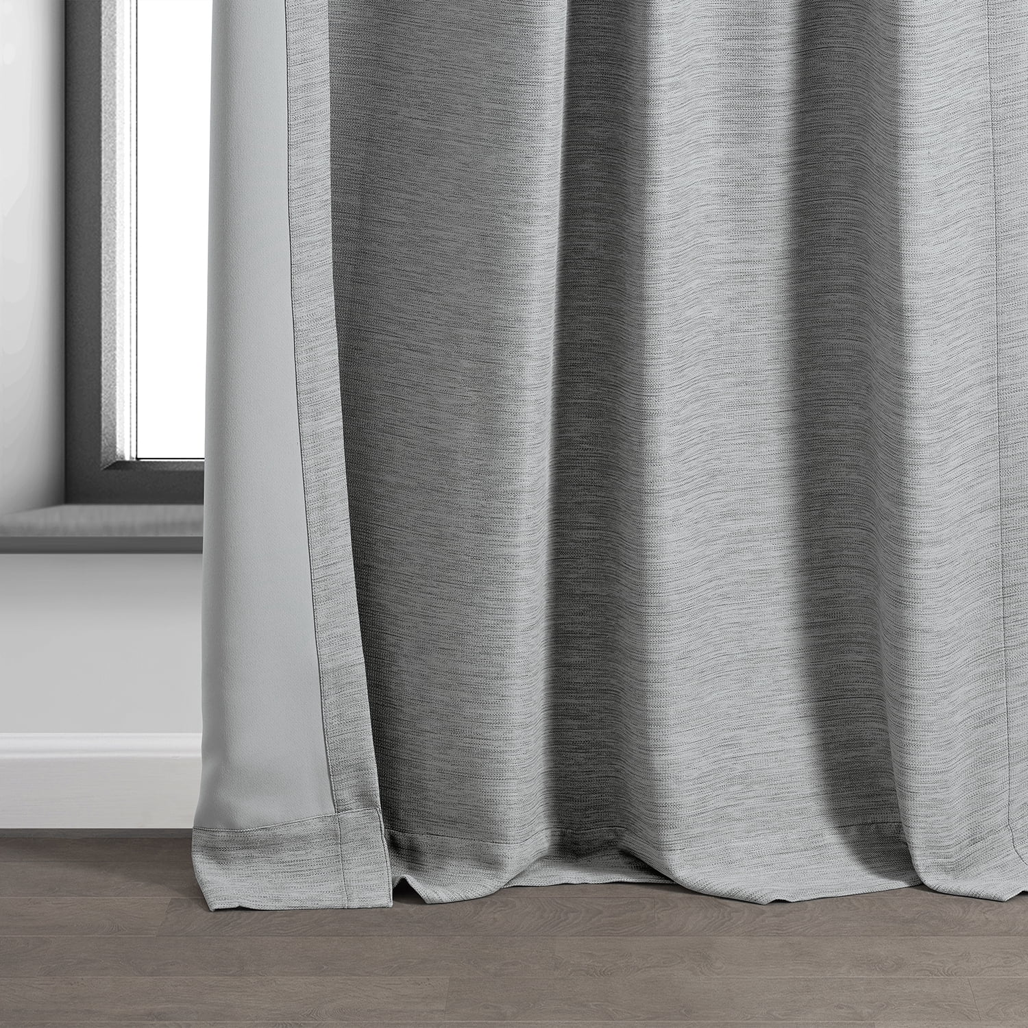 Half Price Drapes Vista Grey Bellino Textured Faux Linen Room Darkening Curtains For Bedroom & Living Room Curtains(1 Panel), Curtains 120 Inches Long, 50W X 120L