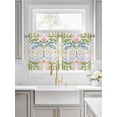 thumbnail image 2 of Half Window Curtain 36 Inches Long, Boho Green Flower Window Treatment Curtain Drapes, Botanical Watercolor Leaf Floral Small Tier Curtains for Bathroom Over Sink, 27.5"x36", 2 Panels, 2 of 7