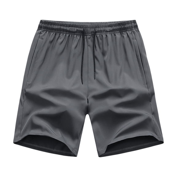 Dxzfnsa Men Plus Size Shorts Men's Casual Lightweight Solid Color Elastic Waist Drawstring Swim Trunks Summer Quick Dry Solid Color Beach Board Shorts