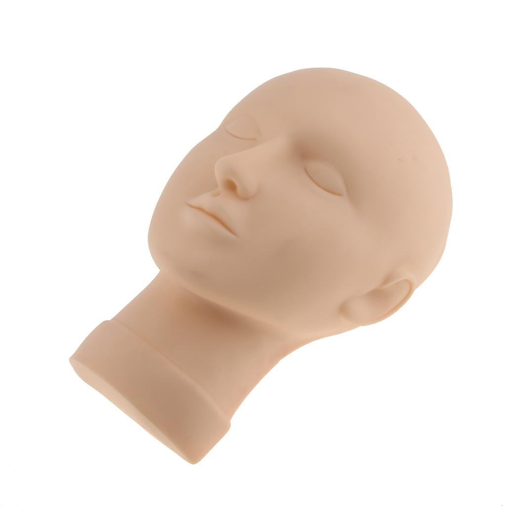 Dualoai Soft Silicone Female Massage Training Tool Eyelash Makeup Practice Mannequin