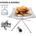 thumbnail image 3 of Parrilla de la hoguera Irfora Camping Campfire Fire Rack Patio trasero Calefacción Malla Fire Pit Rack Estufas de leña plegable Rack Bonfire Frame Irfora Parrilla de la hoguera, 3 of 5