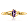 thumbnail image 5 of 10K Solid Yellow Gold Purple Amethyst Ring Gemstone Band February Birthstone Jewelry, 5 of 8