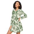 thumbnail image 3 of FORMRS Womens Long Sleeve Nightgowns Crew Neck Sleep Shirt Soft Pajamas Sizes S-3XL, Green Floral, 3 of 8