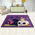 thumbnail image 2 of SKYSONIC Halloween Cute Cat Non-Slip Area Rug, Skull Candle Bat Floor Carpet Comfort Floor Mats Decor for Indoor Front Porch,Living Room, Bedroom,Kitchen,72"x48", 2 of 7