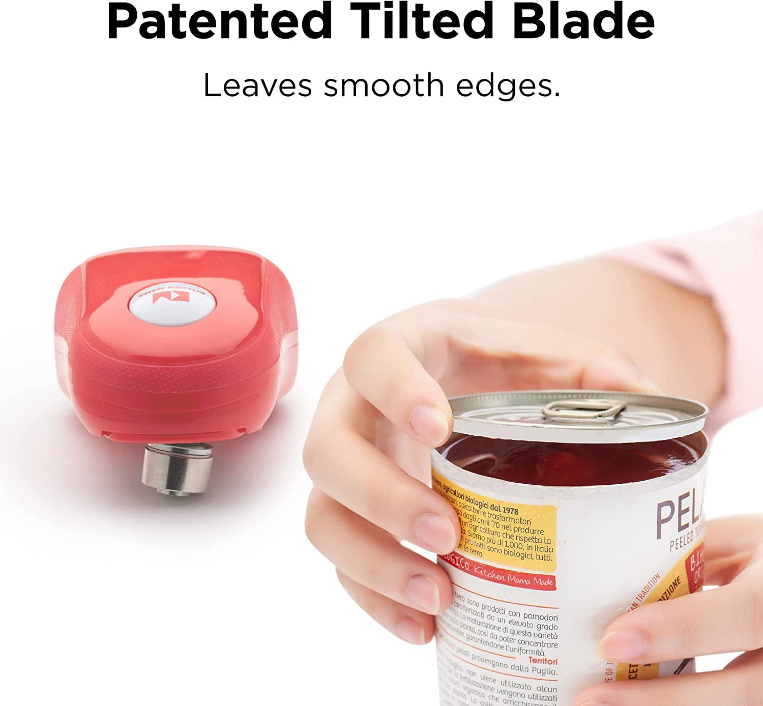 Kitchen Mama One-Touch Auto Stop Electric Can Opener (Red)