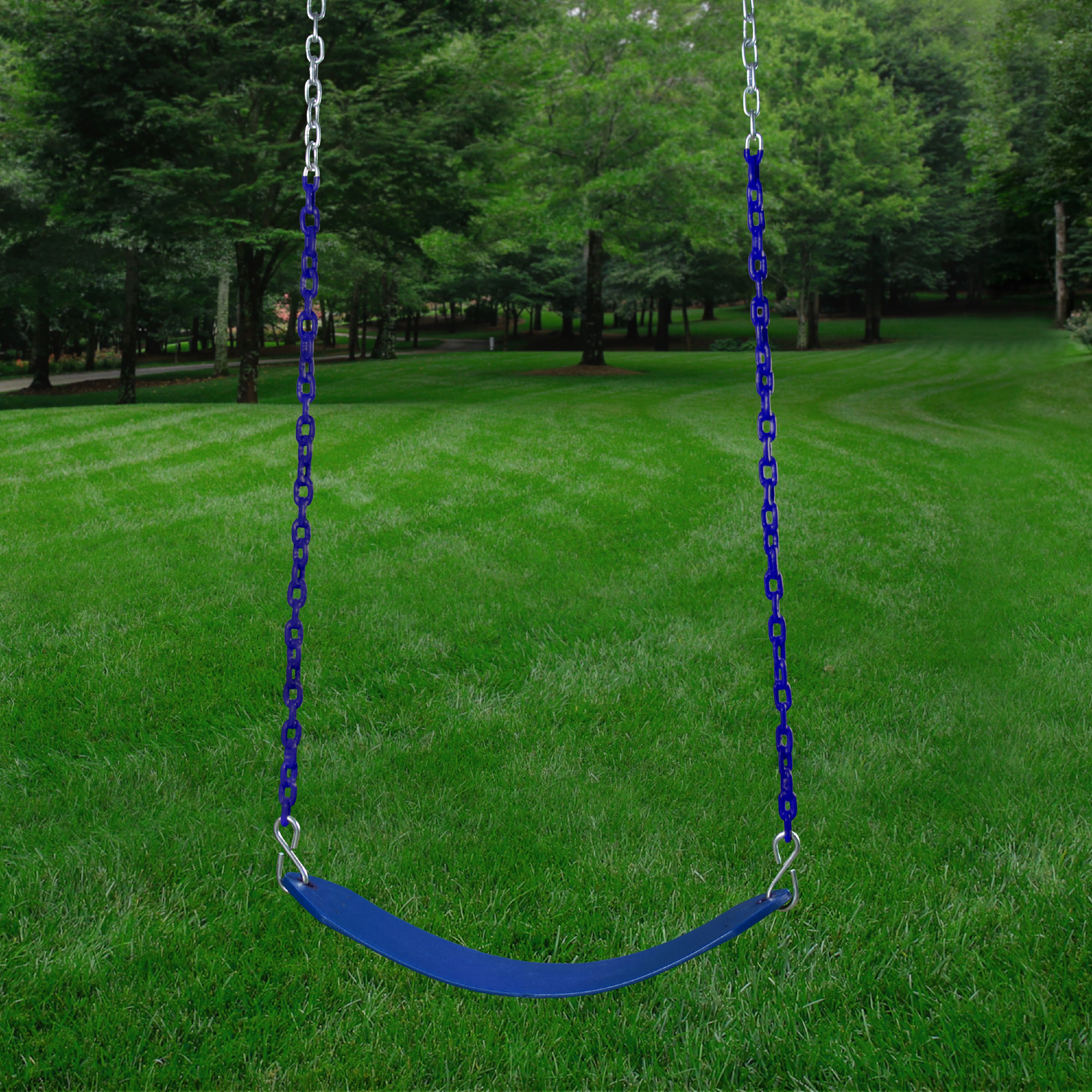 Gorilla Playsets Deluxe Swing Belt - Blue with Blue Chains - image 2 of 5