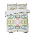 thumbnail image 2 of Boho Green Flower Queen Size Down Alternative Comforter, Lightweight Comforter Quilt Bedding Set with Pillow Shams Botanical Watercolor Leaf Floral All Seasons Bed Comforter Duvet Insert 90"x96", 2 of 7