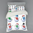 thumbnail image 2 of Ambesonne Christmas Bedding Set 3 Pcs, Snowmen with Hats, Twin XL, Multicolor, 2 of 3