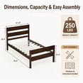 thumbnail image 6 of SESSLIFE Twin Bed Frame, Solid Wood Twin Platform Bed Frame with Headboard & Footboard, No Box Spring Needed with 250LBS, Easy Assembly, Espresso, 6 of 9