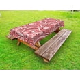 thumbnail image 1 of Asian Outdoor Tablecloth, Asian Ethnic Floral Retro Pattern Mehndi Doodles Design Tribal Art Abstract Waves, Decorative Washable Fabric Picnic Table Cloth, 58 X 84 Inches,Rose Red Mauve, by Ambesonne, 1 of 2