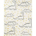 thumbnail image 2 of Unique Loom Whimsy Kids Collection Area Rug - Dinosaur (7' 10" x 10' Rectangle Ivory/Yellow), 2 of 9