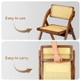 thumbnail image 3 of Ktaxon 2Pcs Rattan Folding Chairs, Modern Mid Century Dining Chairs, Outdoor Rubberwood Chairs for Patio, Indoor, Bedroom, Living Room, Reading Room, Dining Kitchen, Walnut, 3 of 11