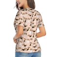 thumbnail image 3 of Vsdgher Beagle Dog On Brown Women Shirts V Neck Short Sleeve Tops T-Shirt Basic Tees, S to 3XLLarge, 3 of 5