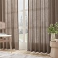 thumbnail image 2 of Cortinas Joywell de lino marrón claro, 213 x 213 cm, 2 paneles, 2 of 9