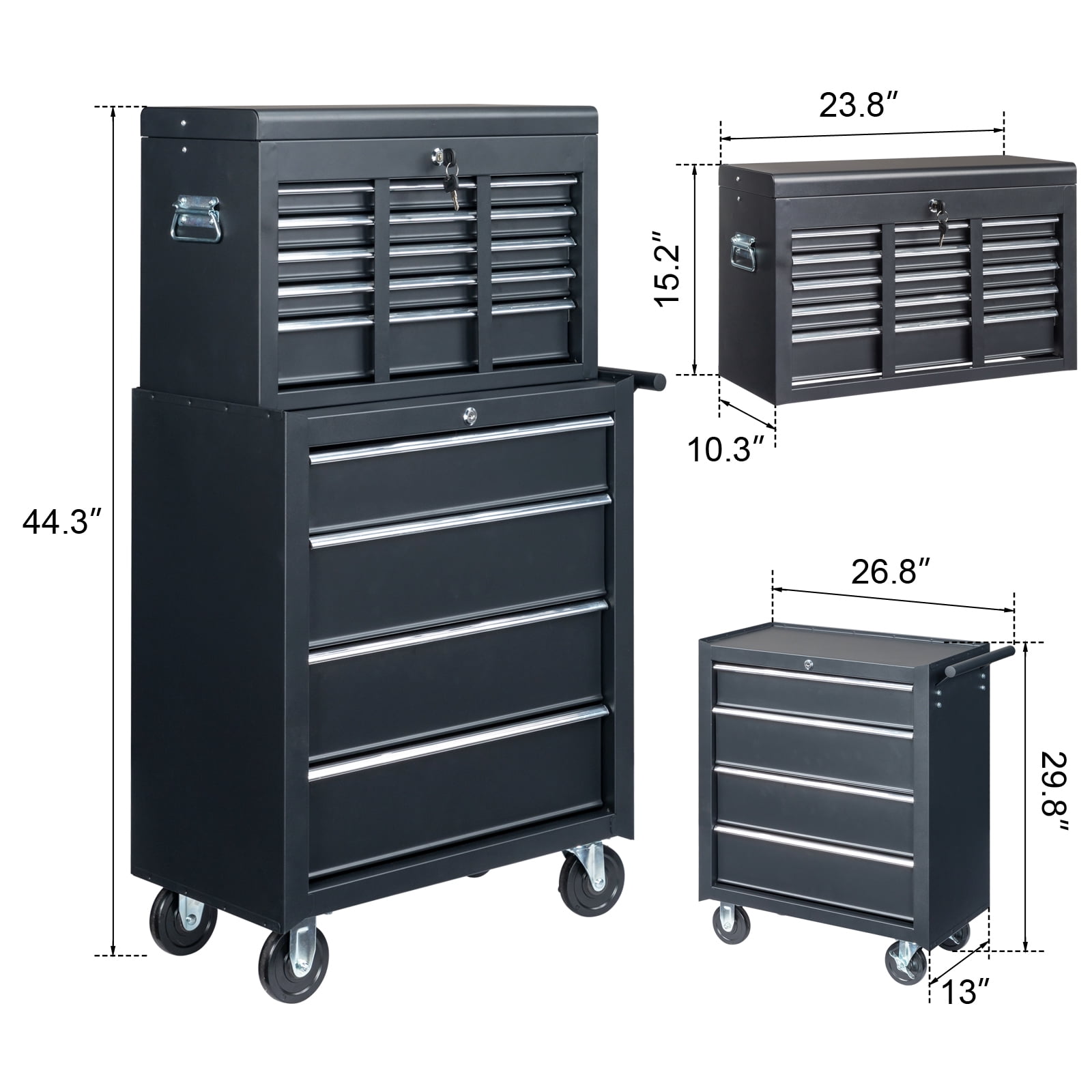 Steel Tool Box Black