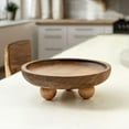 thumbnail image 4 of Round Wooden Pedestal Display Riser - For Candles Plants Vases Kitchen Countertop Home Decoration, 4 of 8